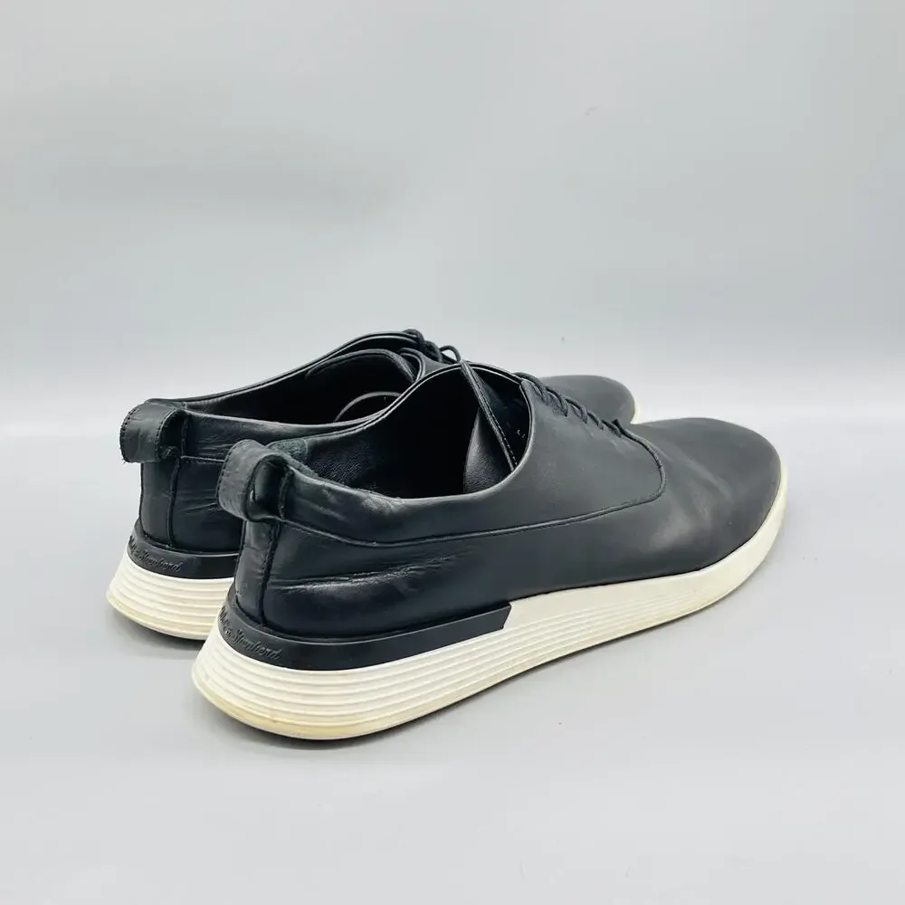 Wolf & Shepherd Shoes Mens 11 Black Leather Low Top Casual Sneakers Comfort